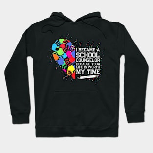 School Counselor Worth My Life Back To School Hoodie